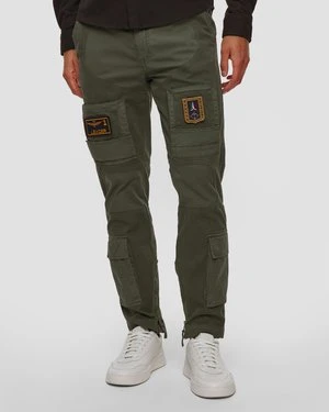 Szare Spodnie Cargo Męskie Aeronautica Militare
