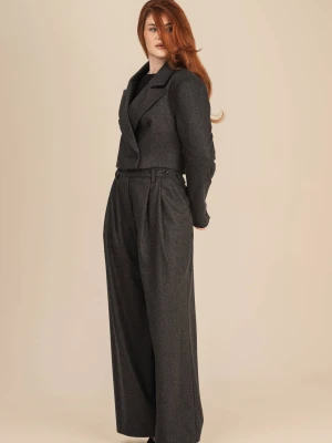 Szare spodnie damskie z wełny i kaszmiru -  Aston LAÏF
