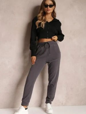 Szare Spodnie Dresowe Nophias defox