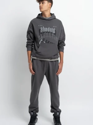 Szare spodnie dresowe oversize gładkie Reporter
