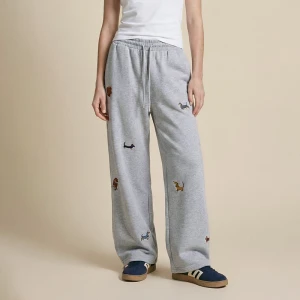 Szare spodnie dresowe z haftem piesków House