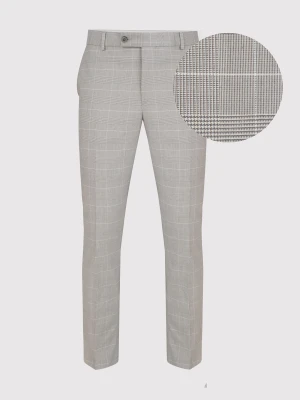 Szare spodnie garniturowe w subtelną kratę P22SF-6G-023-S-S Pako Lorente