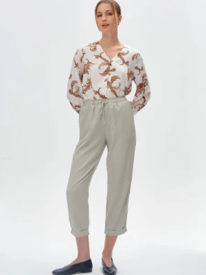 Szare spodnie z nogawką o długości 7/8 Greenpoint