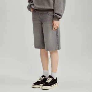 Szare szorty jeansowe baggy fit mid waist House