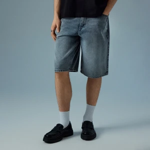 Szare szorty jeansowe baggy fit z efektem sprania House