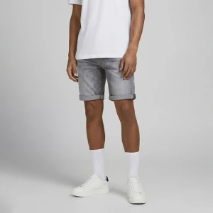 Szare szorty jeansowe slim fit z efektem sprania House