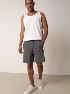 Szare Szorty w Sportowym Stylu ze Sznurkami i Zasuwanymi Kieszeniami Abateia glo-story