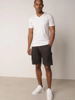 Szare Szorty z Bawełną w Stylu Safari z Kieszeniami Cargo Sabririla glo-story