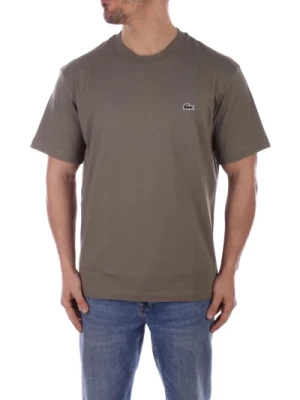 Szare T-shirty i Pola z Logo Lacoste