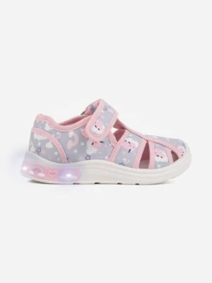 Szare Tenisówki ze Świecącą Podeszwą LED i Skórzaną Wkładką Azirelle