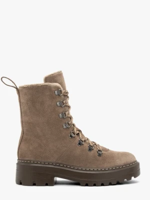 Szare welurowe śniegowce Ryłko