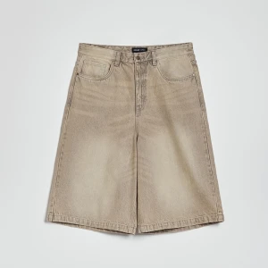 Szaro-beżowe szorty jeansowe baggy fit House