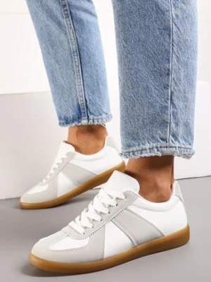 Zdjęcie produktu Szaro-Białe Sneakersy w Stylu Klasycznych Tenisówek Filtris
