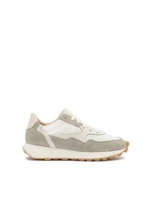 Szaro-białe sneakersy z łączonych materiałów Kazar
