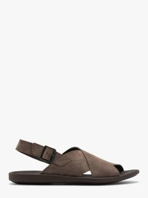 Szaro-brązowe sandały z zapięciem na klamrę Ryłko