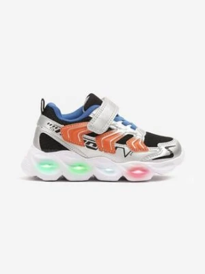 Zdjęcie produktu Szaro-Czarne Buty Sportowe Sneakersy Ozdobione Lampkami LED Sollevi