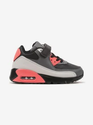 Szaro-Czarne Buty Sportowe Sneakersy z Transparentną Wstawką Zalivea