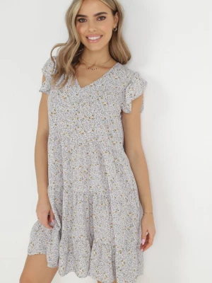 Szaro-Fioletowa Sukienka Orinilla R&f Fashion