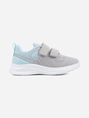 Szaro-Niebieskie Siateczkowe Buty Sportowe Sneakersy na Rzep Desya