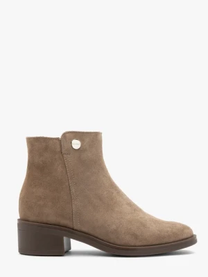 Szarobeżowe ocieplane botki Ryłko