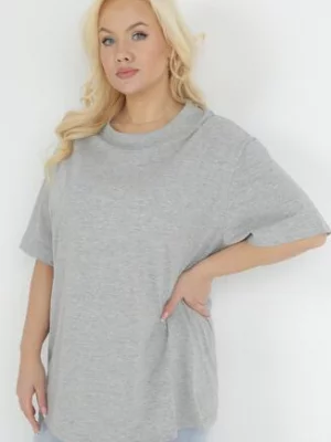 Szary Bawełniany T-shirt z Krótkim Rękawem Lutokia glo-story
