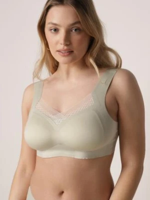 Szary Biustonosz Sportowy z Siateczką i Usztywnionymi Miseczkami Zerirae love magnolia