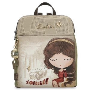 Szary Damski Plecak Anekke Z Laleczką