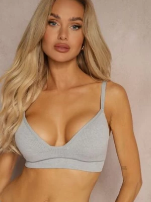 Szary Gładki Biustonosz Sportowy z Regulacją Ramiączek Irissaia