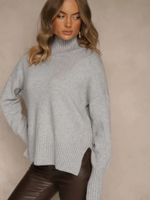 Szary Gładki Golf Casual Ralloria glo-story