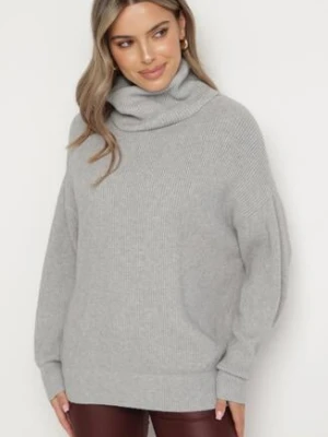 Szary Golf o Klasycznym Kroju z Kaszmirem Azifra tandem