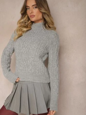 Szary Golf Ozdobiony Splotem Marttia miss poem