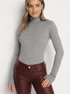 Szary Golf Sweter z Wiskozą i Kaszmirem Zailaya tandem