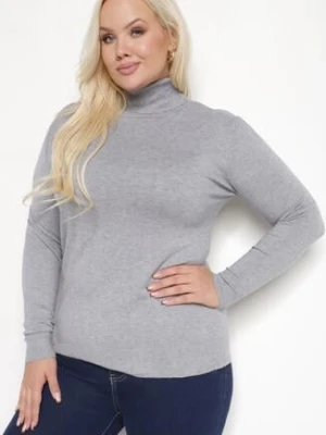 Szary Golf z Bawełną o Prostym Kroju Gemista j&x