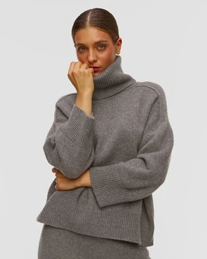 Szary Golf Z Kaszmiru Damski Kujten Diana