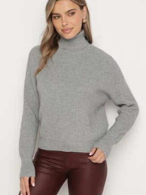 Szary Golf z Wiskozą Ozdobiony Błyszczącą Nitką Liandrae studio eleven