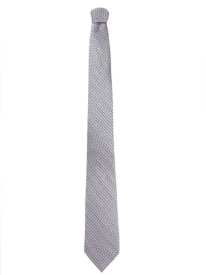 Szary Jedwabny Krawat z Abstrakcyjnym Wzorem Lanvin