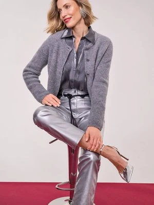 Szary kardigan damski Henny z wełną - Designer Choice Olsen