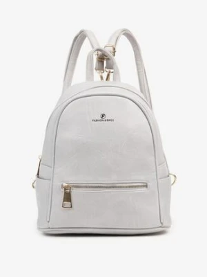 Szary Klasyczny Plecak z Ozdobnym Suwakiem Idasenia caely
