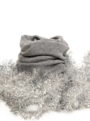 Szary komin damski z wełną merino Olsen