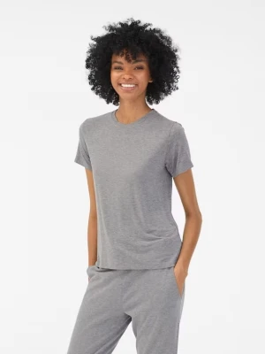SZARY LEKKI T-SHIRT Z WISKOZY JUVIA