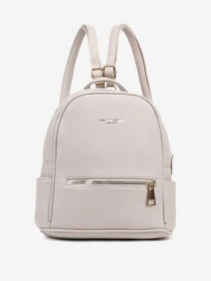 Szary Mały Plecak Trapezowy Zdobiony Aplikacją Paseriela caely