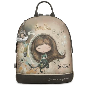 Szary Modny Damski Plecak Anekke Seria Real