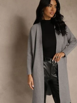 Szary Niezapinany Casualowy Kardigan Felltusa