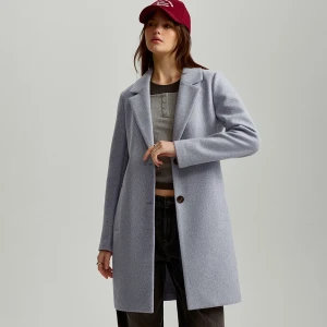 Szary płaszcz jednorzędowy bez podszewki House