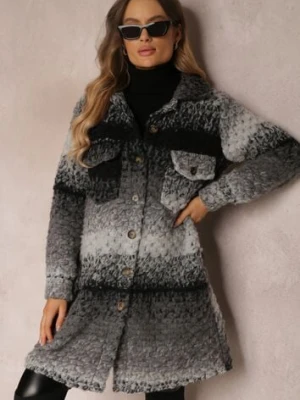 Szary Płaszcz Wełniany Lyphyth lily rose