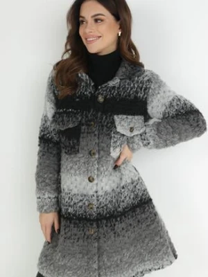 Szary Płaszcz Wełniany Yoralin lily rose