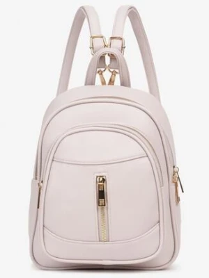 Szary Plecak z Ozdobnym Suwakiem na Cienkich Regulowanych Ramiączkach Jalatia