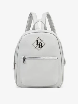 Szary Plecak Zdobiony Metaliczną Aplikacją Flecira caely