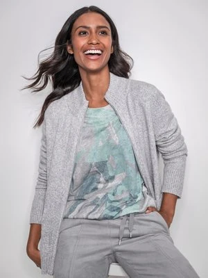 Szary sweter damski Cora zapinany na suwak - Cool Vision Olsen