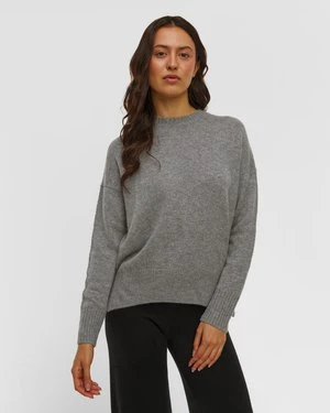 Szary Sweter Kaszmirowy Damski Allude
